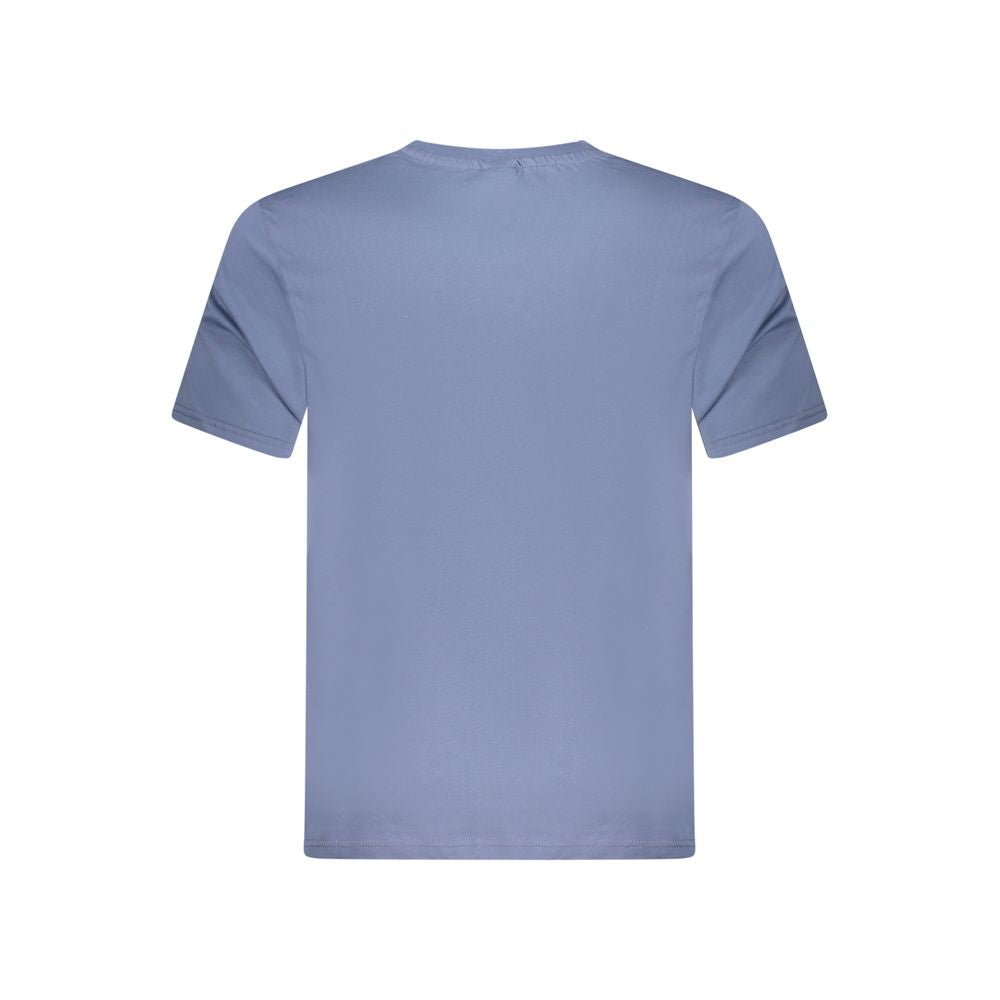 Blue Cotton Men T-Shirt