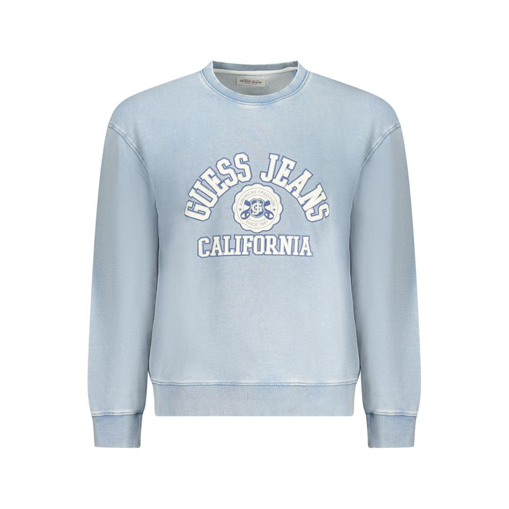 Light Blue Cotton Men Sweater