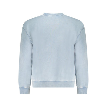 Light Blue Cotton Men Sweater