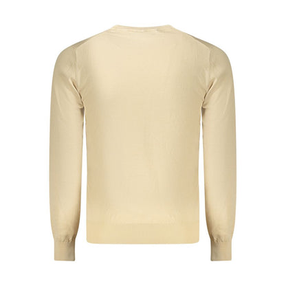 Beige Cotton Men Sweater