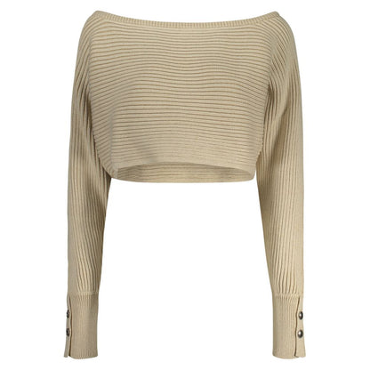 Beige Cotton Women Sweater