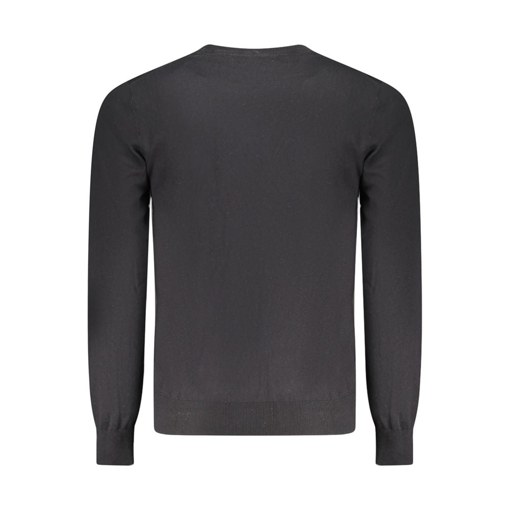 Black Cotton Men Sweater