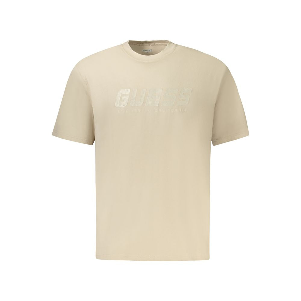 Beige Cotton Men T-Shirt