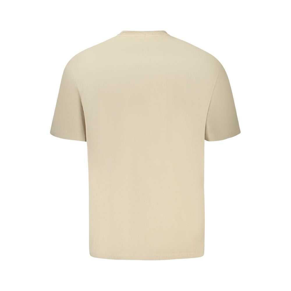 Beige Cotton Men T-Shirt