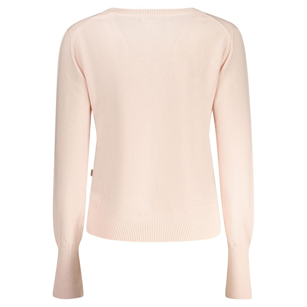 Pink Polyester Women Sweater