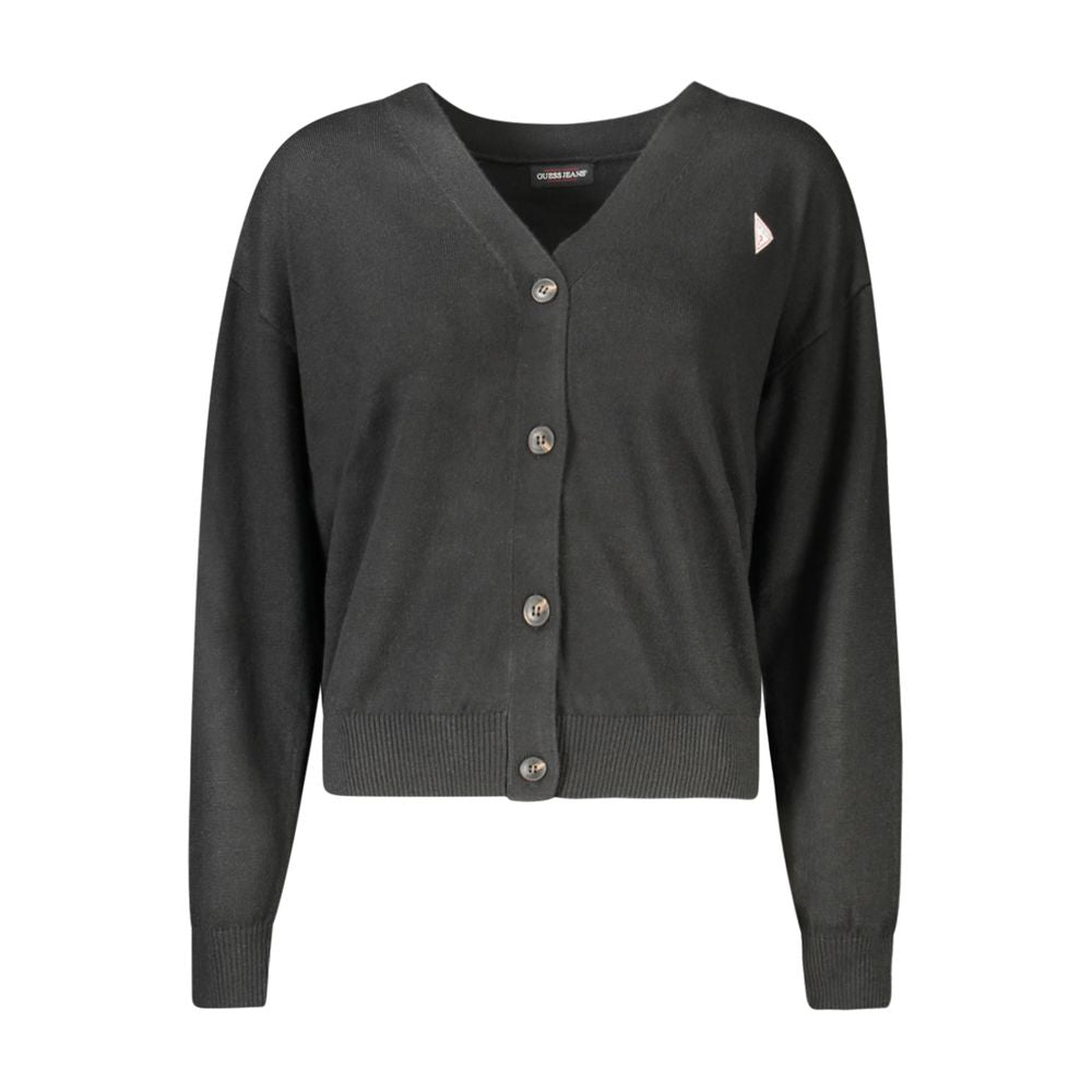 Black Polyester Women Cardigan