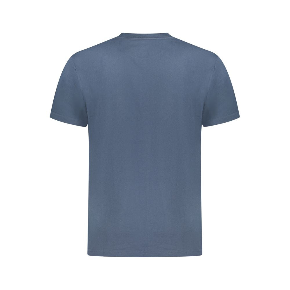 Blue Cotton Men T-Shirt