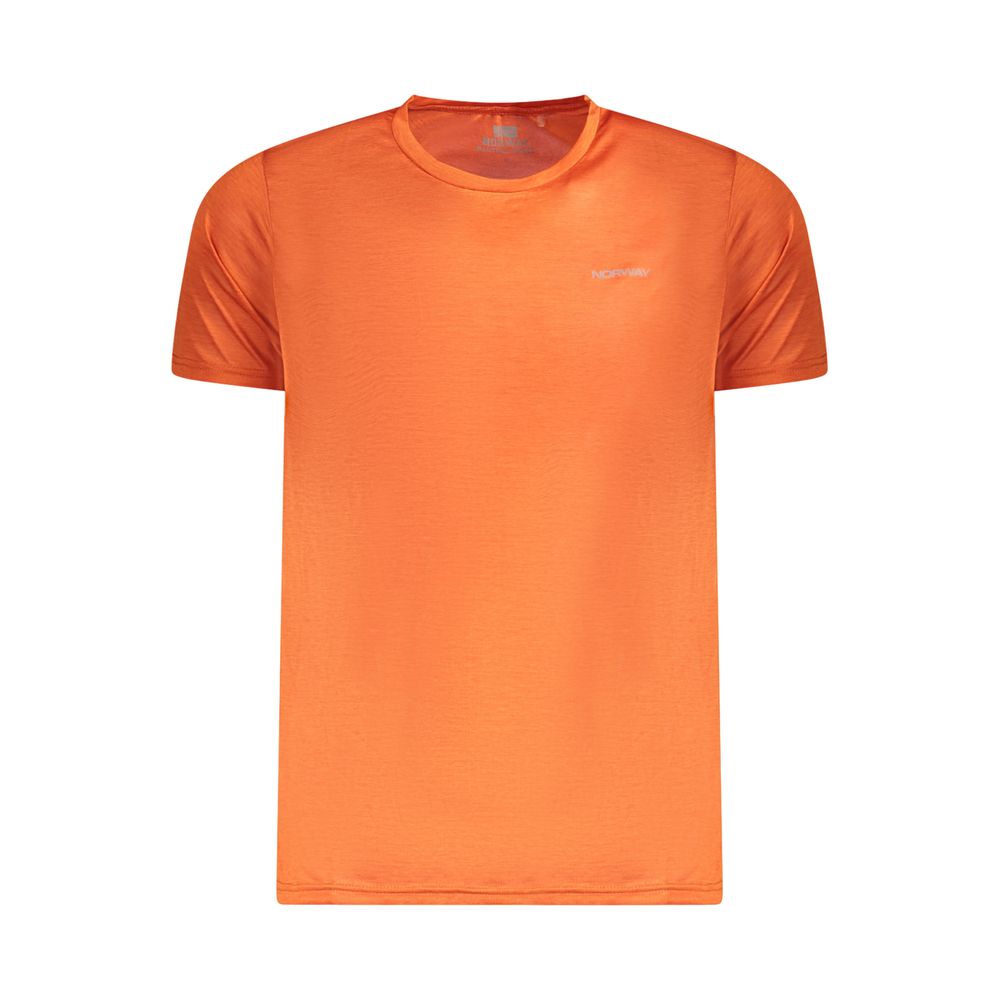 Orange Polyester Men T-Shirt