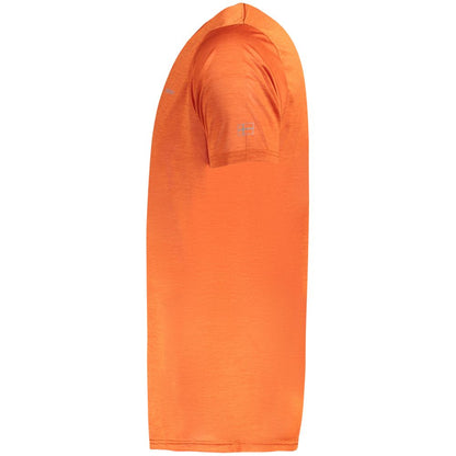 Orange Polyester Men T-Shirt