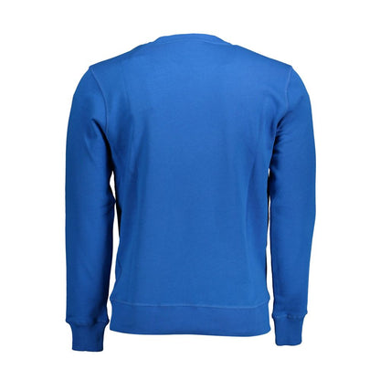 Blue Cotton Men Sweater