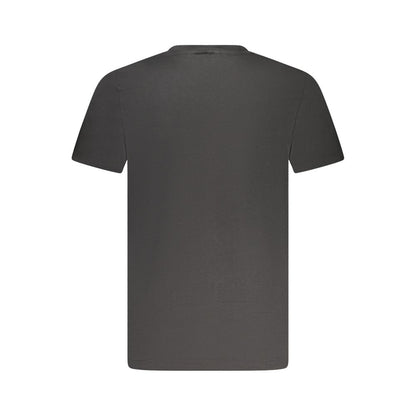 Black Cotton Men V-Neck T-Shirt