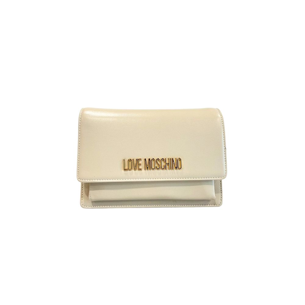 Beige Polyethylene Crossbody Bag