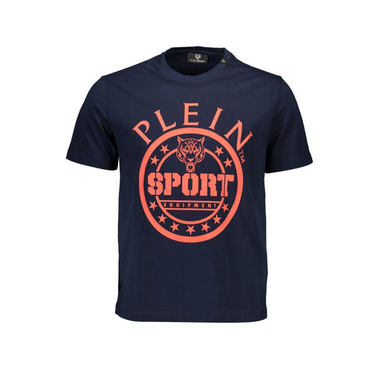 Blue Cotton Men T-Shirt