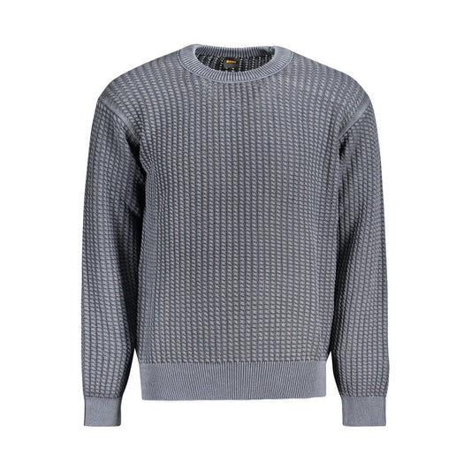 Blue Cotton Men Sweater