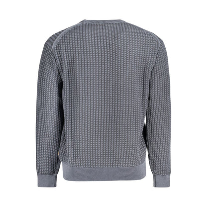 Blue Cotton Men Sweater