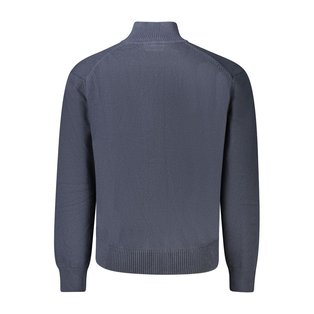 Blue Cotton Men Sweater