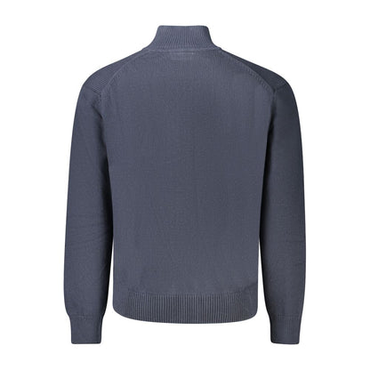 Blue Cotton Men Sweater