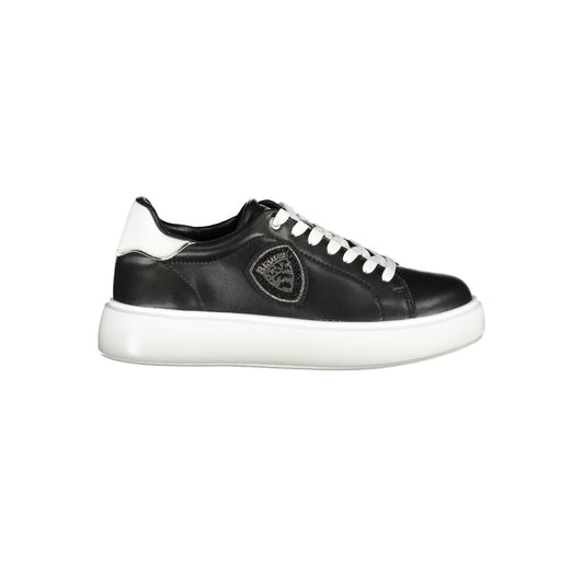 Black Leather Women Sneaker