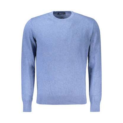 Blue Cotton Men Sweater