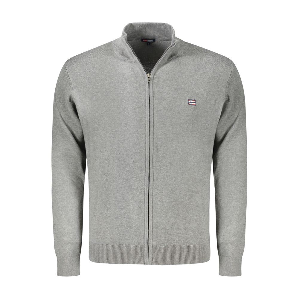 Gray Polyamide Men Cardigan