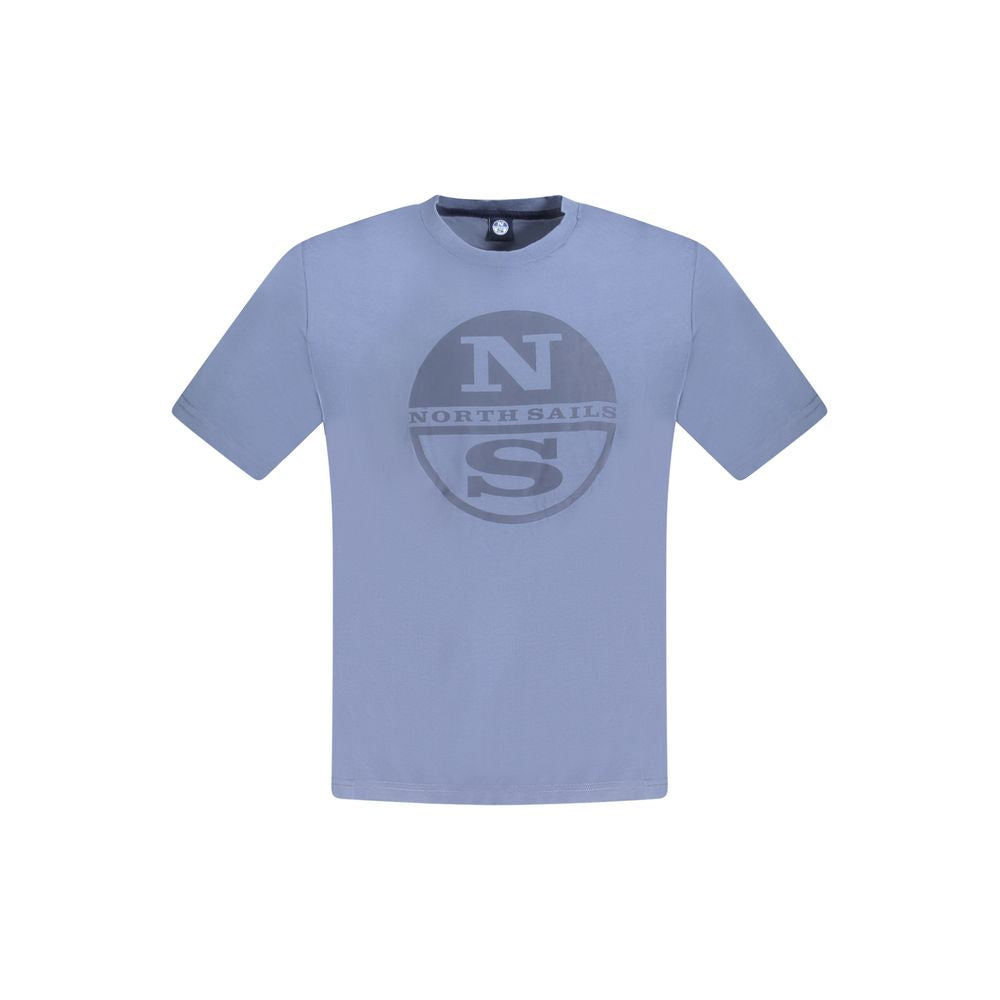 Blue Cotton Men T-Shirt