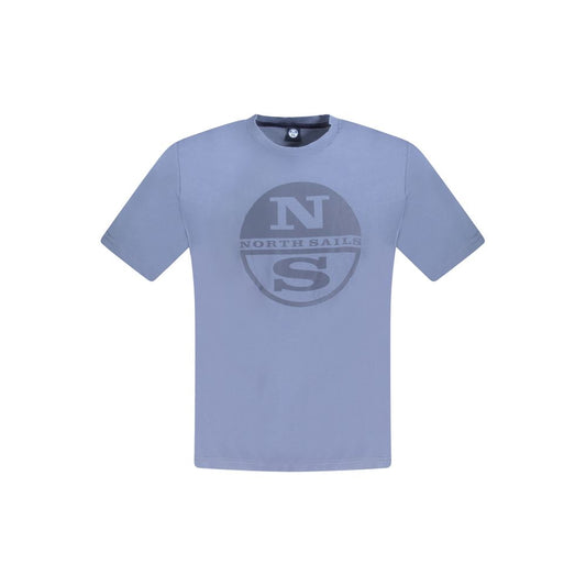 Blue Cotton Men T-Shirt