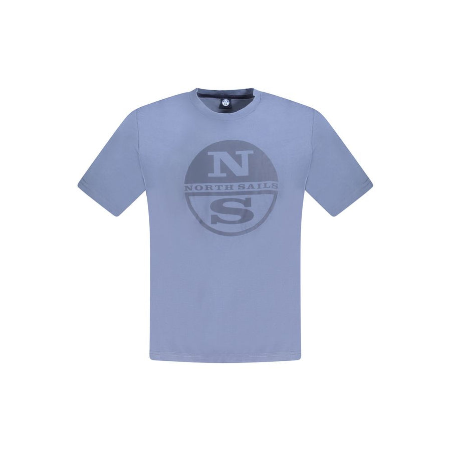 Blue Cotton Men T-Shirt