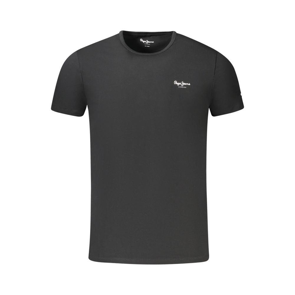 Black Cotton Men T-Shirt