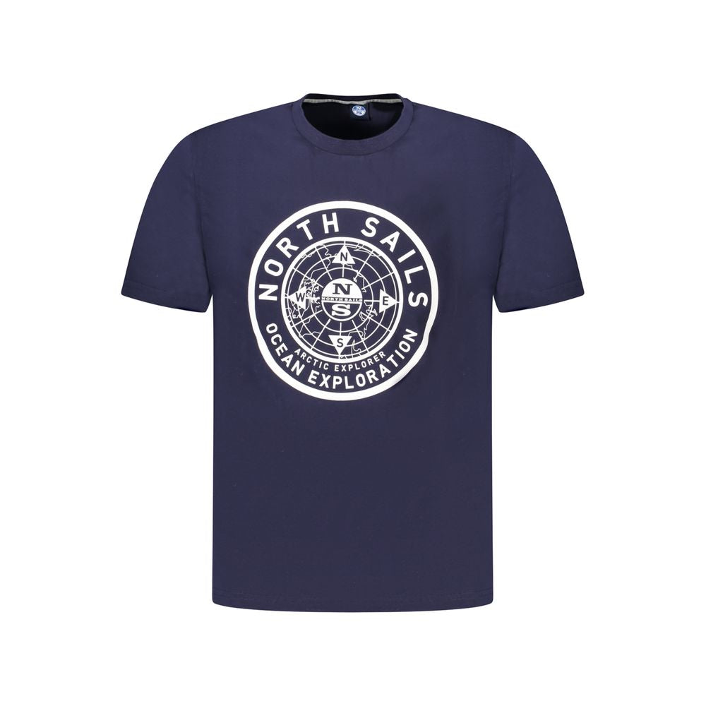 Blue Cotton Men T-Shirt