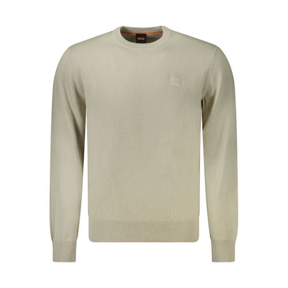 Beige Cotton Men Sweater