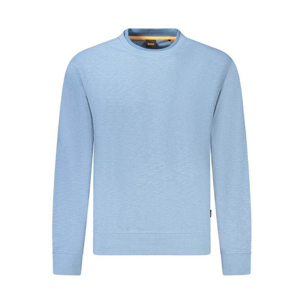 Light Blue Cotton Men Sweater