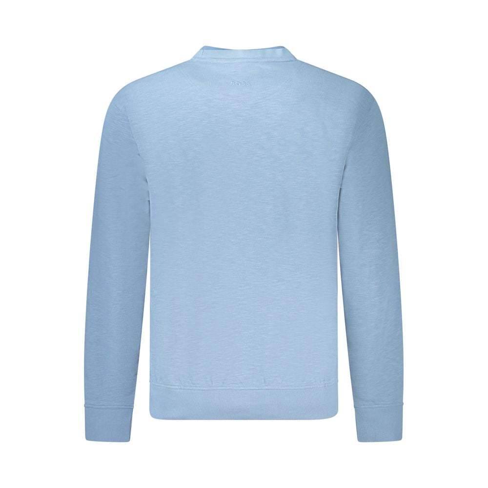 Light Blue Cotton Men Sweater