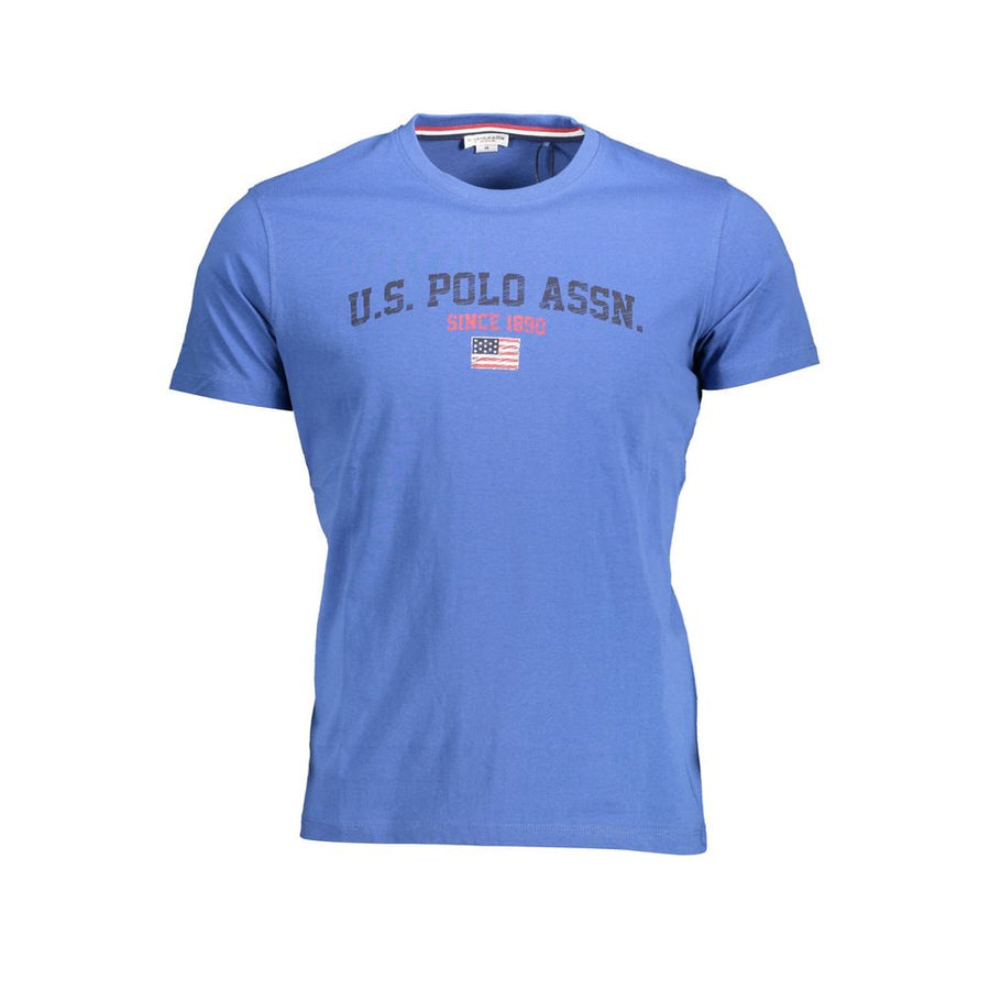 Blue Cotton Men T-Shirt