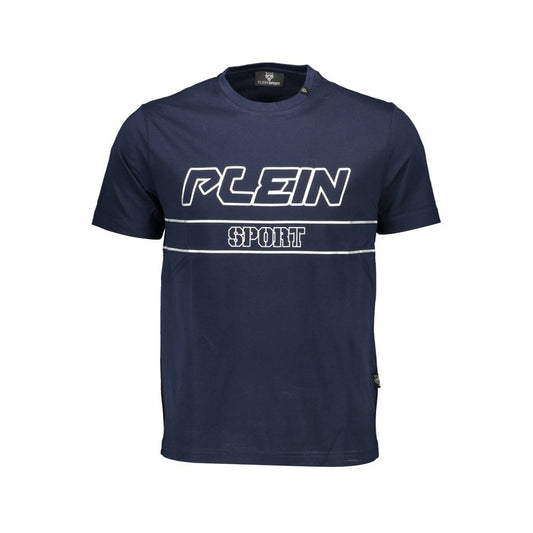 Blue Cotton Men T-Shirt