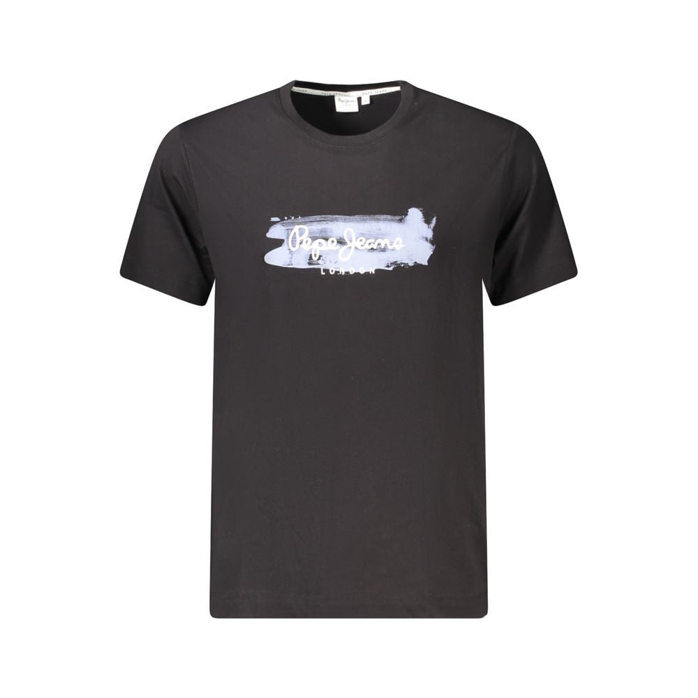 Black Cotton Men T-Shirt