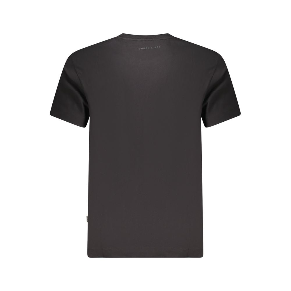 Black Cotton Men T-Shirt