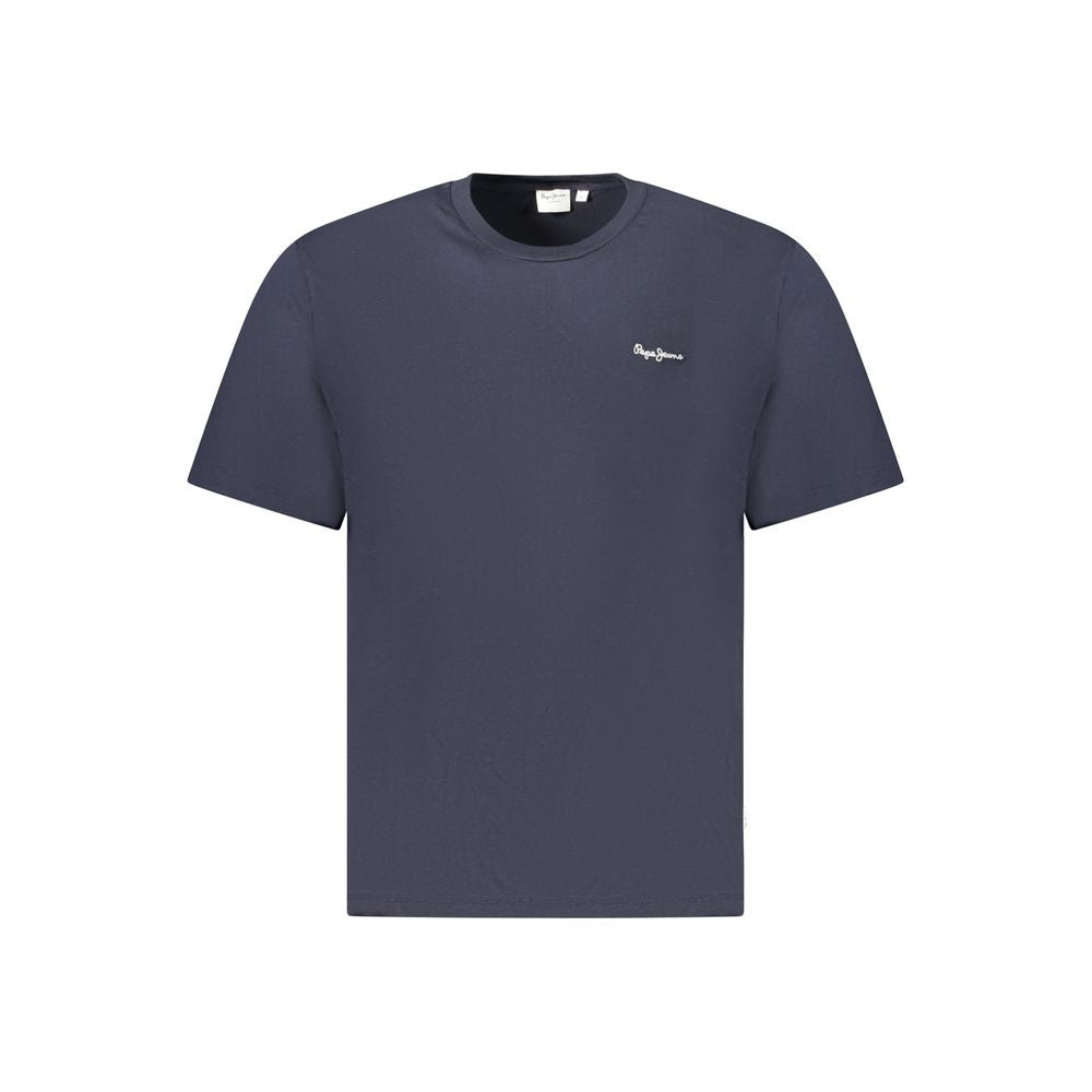 Blue Cotton Men T-Shirt