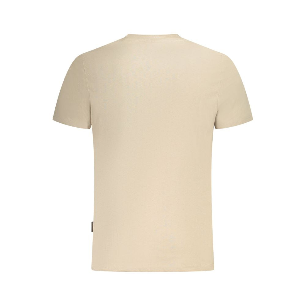 Beige Cotton Men T-Shirt