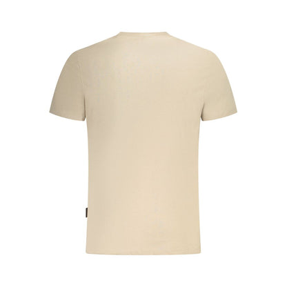 Beige Cotton Men T-Shirt