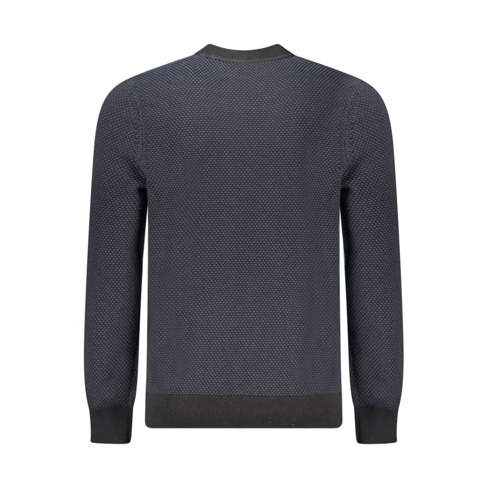 Black Cotton Men Sweater