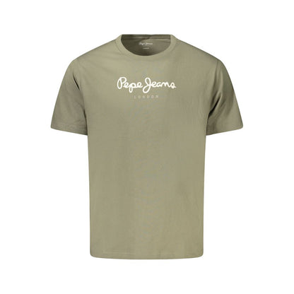 Green Cotton Men T-Shirt