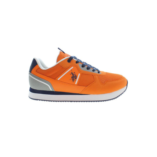 Orange Polyester Men Sneaker