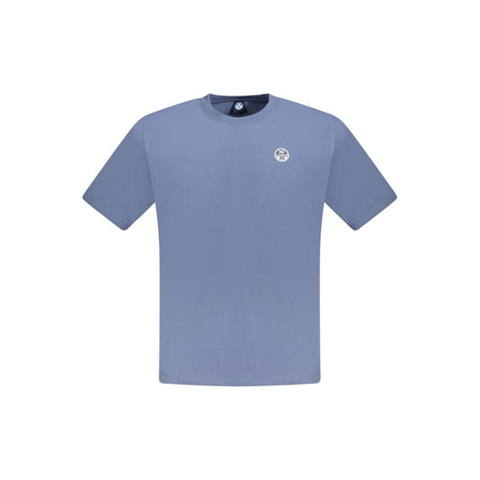 Blue Cotton Men T-Shirt