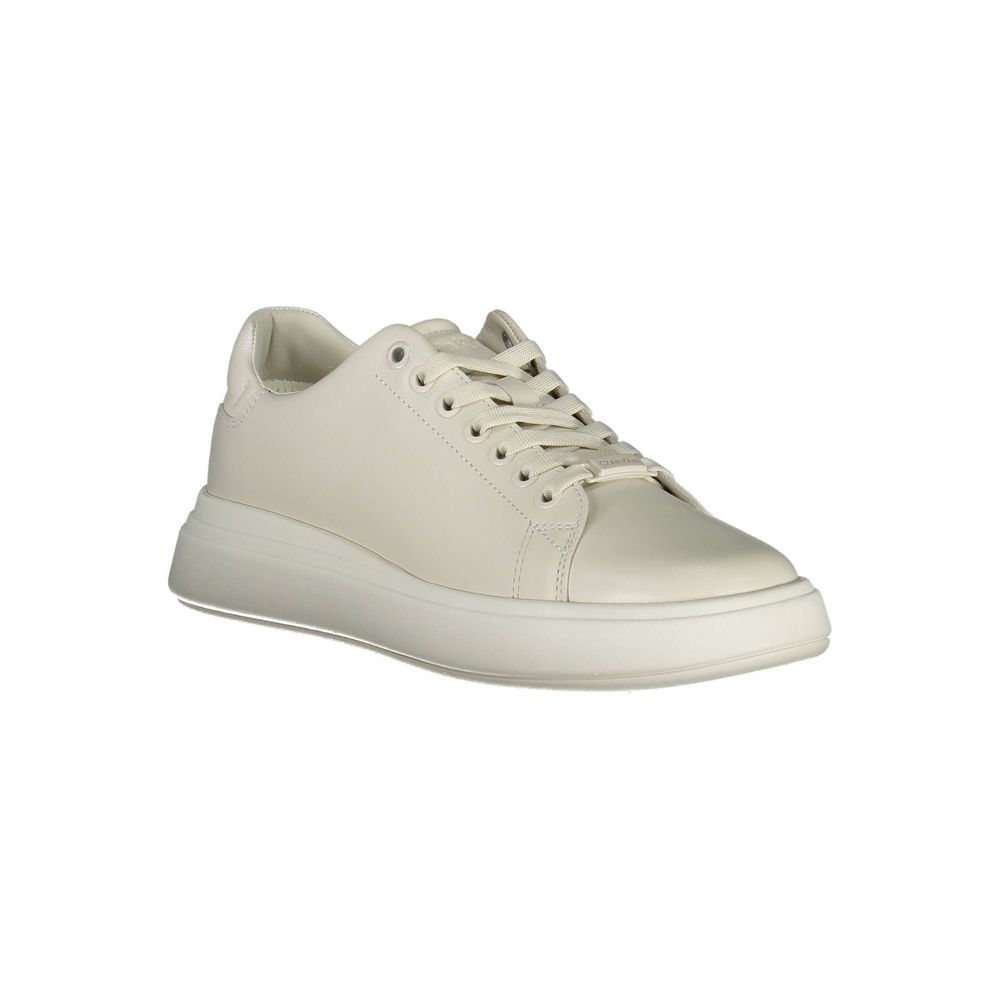 Beige Leather Women Sneaker