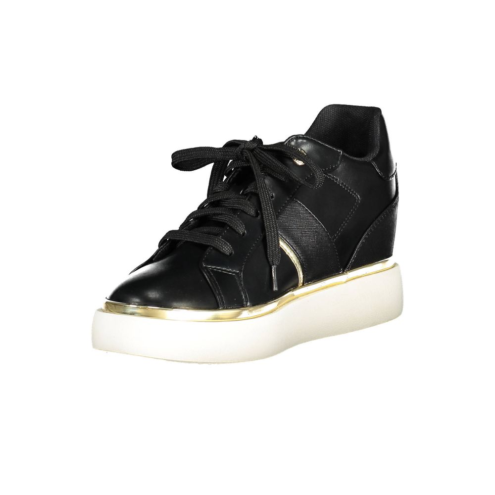 Black Polyester Women Sneaker