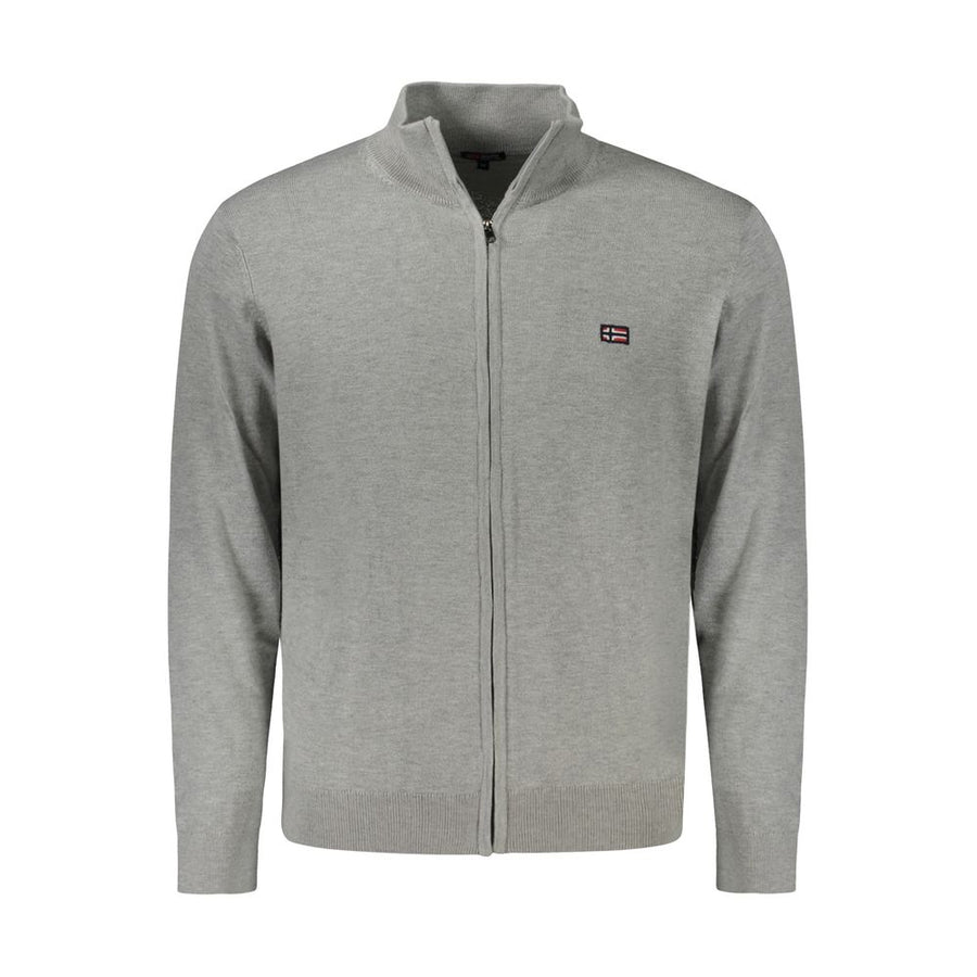 Gray Polyamide Mens Cardigan