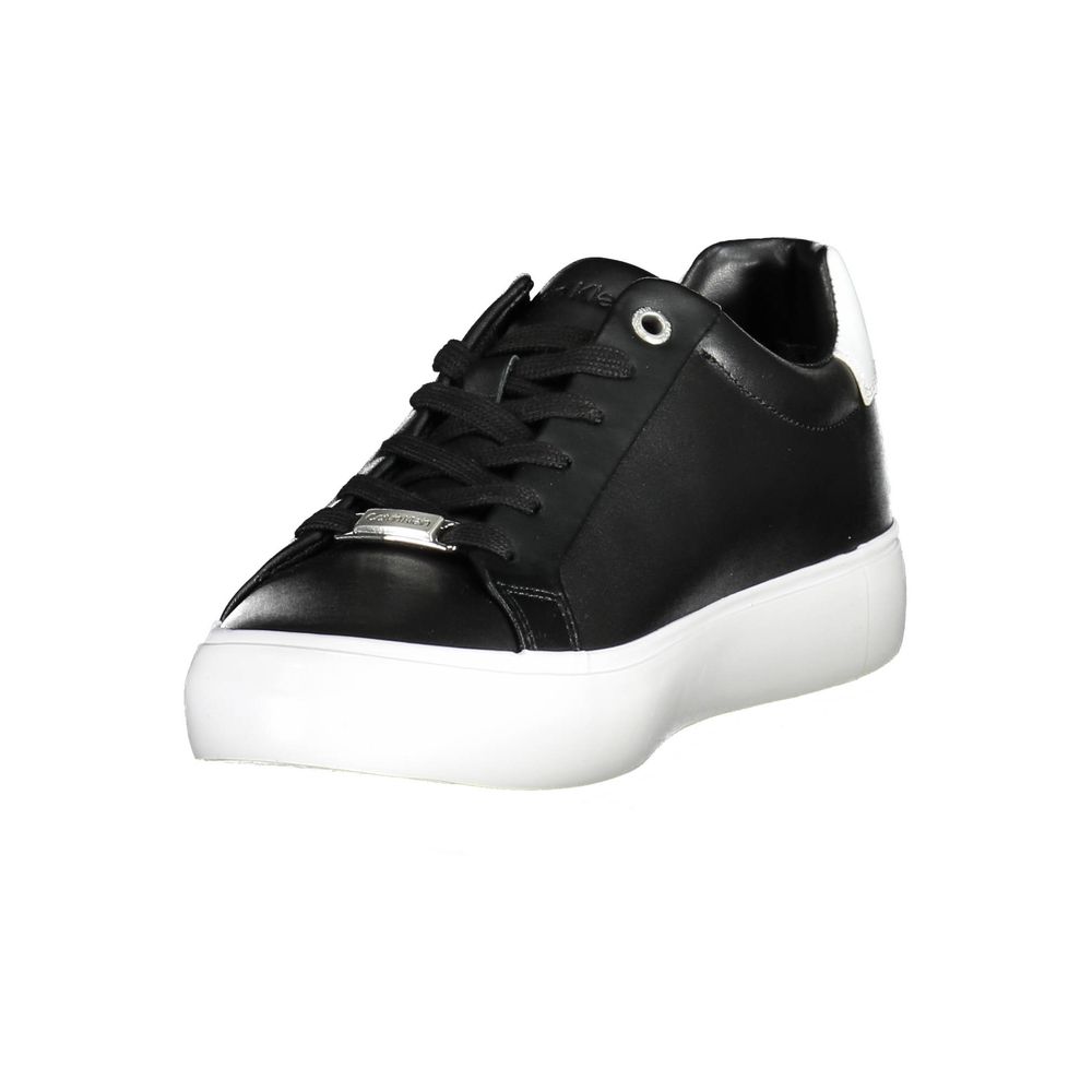 Black Leather Women Sneaker