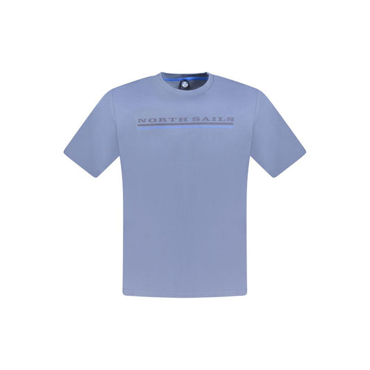 Blue Cotton Men T-Shirt