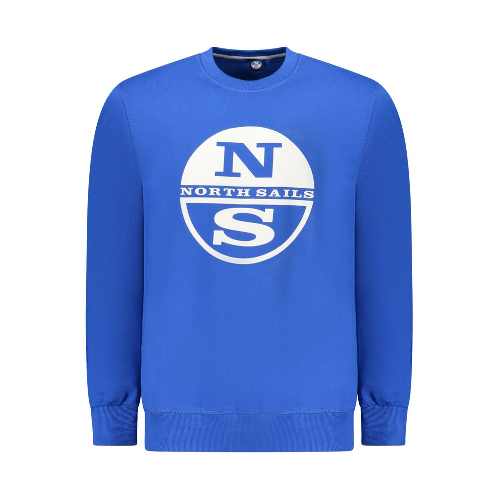 Blue Cotton Men Sweater