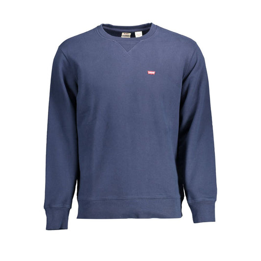 Blue Cotton Men Sweater